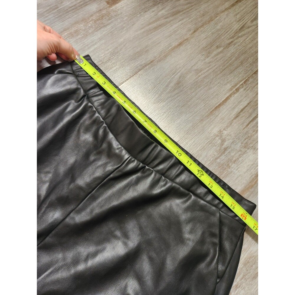 Juicy Couture Faux Leather Jogger Pants Black Fleece Lined Pull On Womens XL EUC - Picture 7 of 10